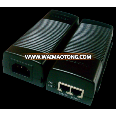 10/100/10000Mbps Supported 1Channel high Power PoE Midspan Injector